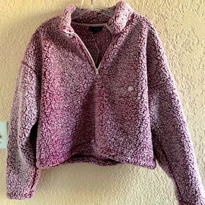 PacSun Large Purple Cropped Fleece Pullover
